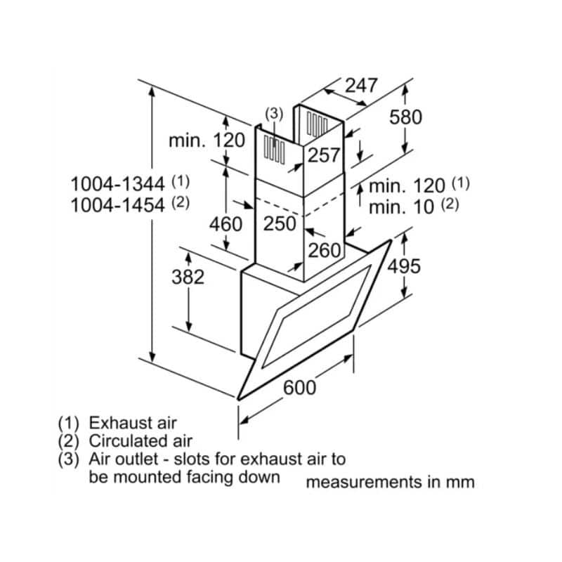 Kích thước máy hút mùi Bosch DWK068G61B Kích thước máy hút mùi Bosch DWK068G61B