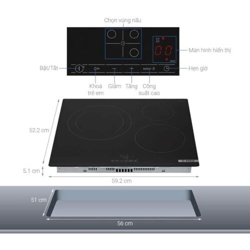 Bếp từ Bosch PUJ61RBB5E 9 Lắp đặt bếp từ Bosch PUJ61RBB5E
