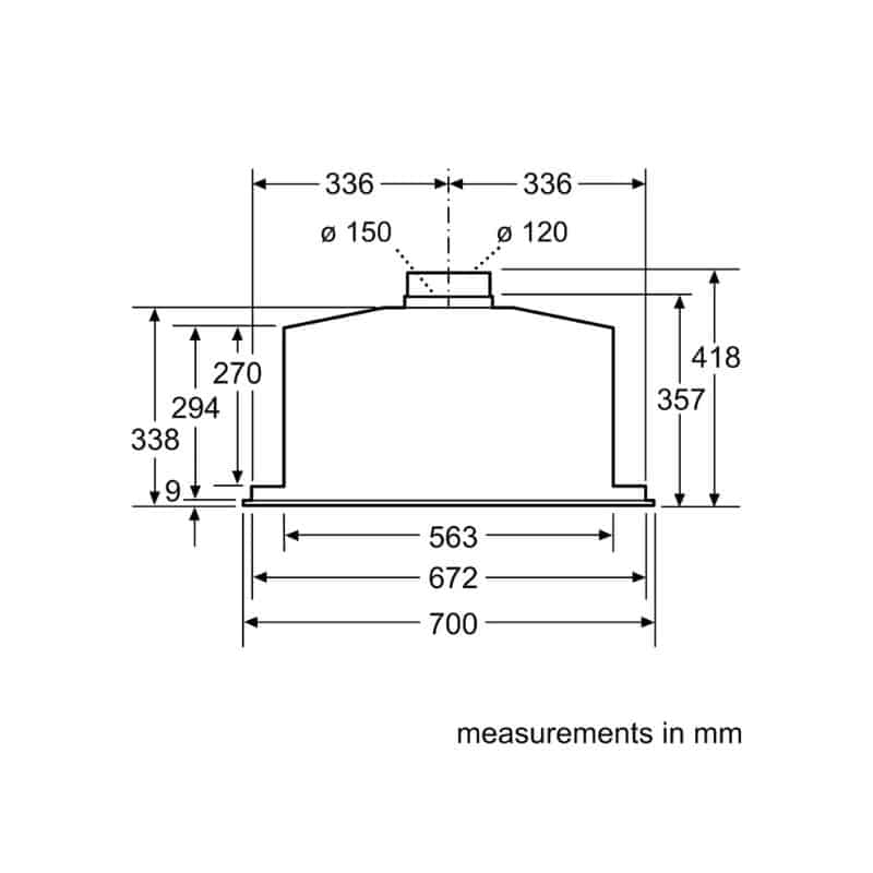 Kích thước lắp máy hút mùi Bosch DHL785C Kích thước lắp máy hút mùi Bosch DHL785C