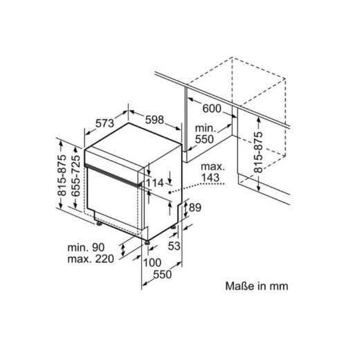 Máy rửa bát Bosch SMI6ZCS49E serie 6 9 Kích thước máy rửa bát Bosch SMI6ZCS49E