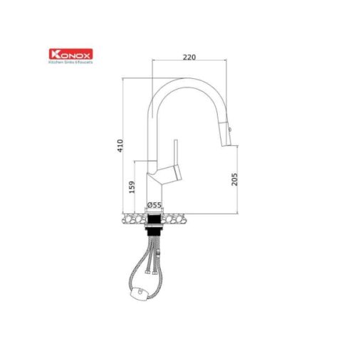 Vòi rút dây Konox NEVA 4 Thiết kế của Vòi rút dây Konox NEVA