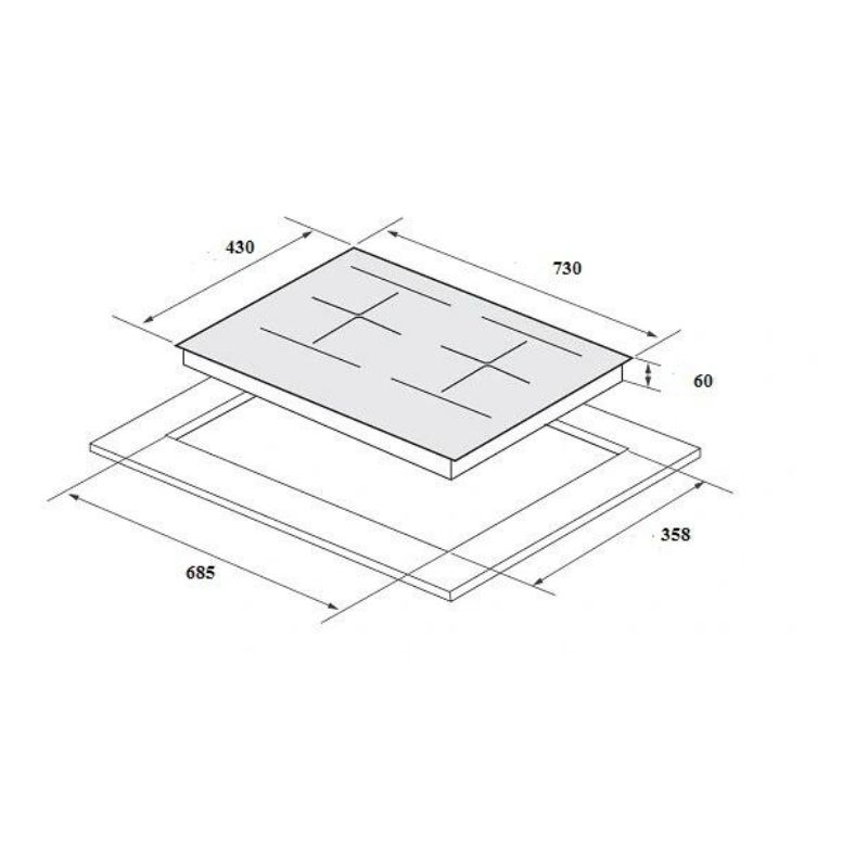 kích thước của bếp từ Eurosun EU-T798Pro kích thước của bếp từ Eurosun EU-T798Pro