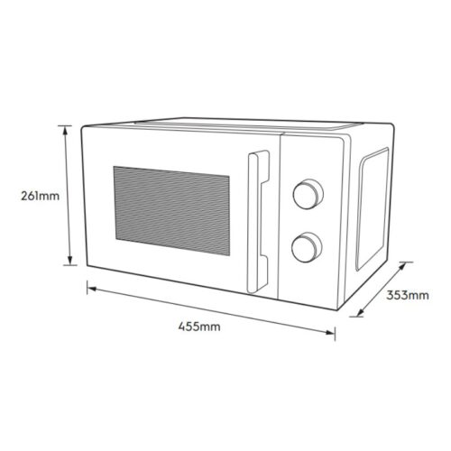 Lò vi sóng mini 20L Electrolux EMM20K22B 6 Kích thước lò vi sóng mini 20L Electrolux EMM20K22B