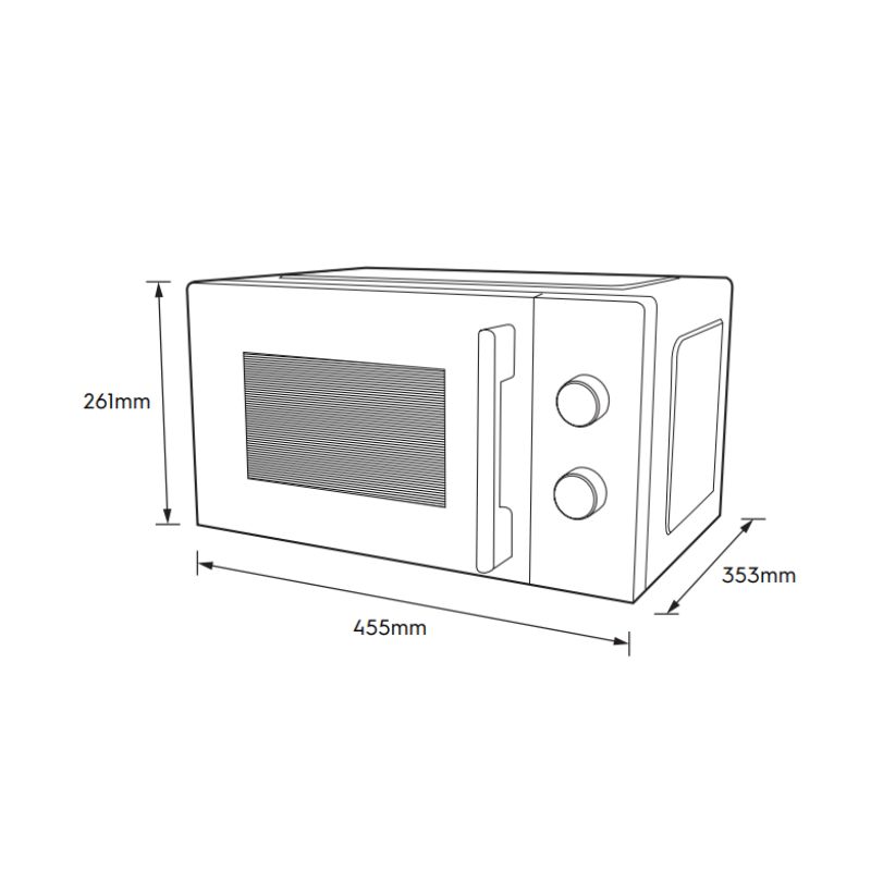 Kích thước lò vi sóng mini có nướng đối lưu 20L Electrolux EMG20K22B Kích thước lò vi sóng mini có nướng đối lưu 20L Electrolux EMG20K22B