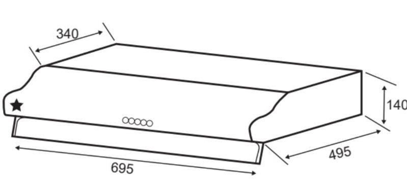 Máy hút mùi âm tủ Pramie CL9S-700 8 Kích thước máy hút mùi âm tủ Pramie CL9S-700