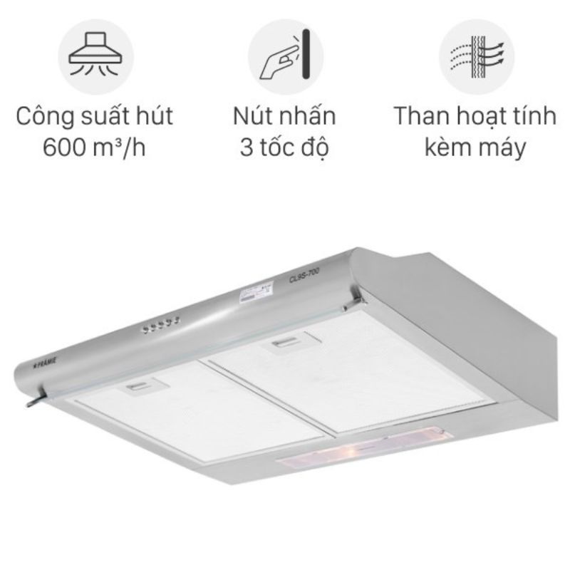 Tính năng máy hút mùi âm tủ Pramie CL9S-700 Tính năng máy hút mùi âm tủ Pramie CL9S-700