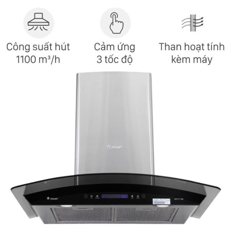 Tính năng máy hút mùi áp tường tuần hoàn Pramie AC17-900 Tính năng máy hút mùi áp tường tuần hoàn Pramie AC17-900
