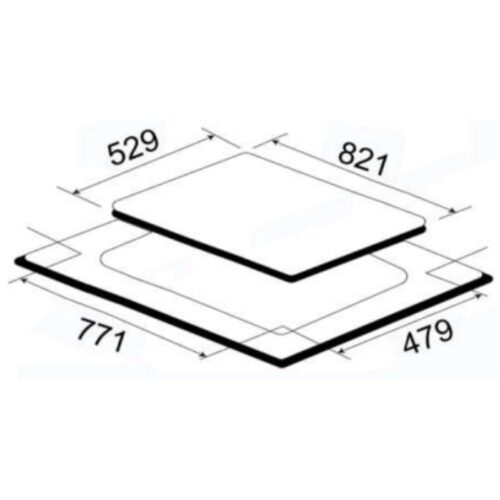 Bếp từ đôi Pramie PRMY-2208 lắp âm 8 Kích thước bếp từ đôi Pramie PRMY-2208 lắp âm