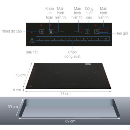 Bếp từ đôi Pramie PRMY-IPP6588 lắp âm 7 Kích thước bếp từ đôi Pramie PRMY-IPP6588 lắp âm