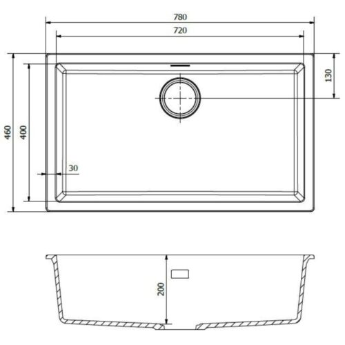 Chậu rửa bát 1 hố Reginox AMSTERDAM 72 HMH.R30905 3 Kích thước chậu rửa bát 1 hố Reginox AMSTERDAM 72 HMH.R30905