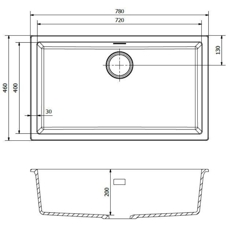 Kích thước chậu rửa bát 1 hố Reginox AMSTERDAM 72 HMH.R30905 Kích thước chậu rửa bát 1 hố Reginox AMSTERDAM 72 HMH.R30905