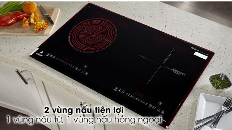 Bếp từ kết hợp hồng ngoại Pramie PRMY-2108 2 vùng nấu lắp âm 10 Ảnh thực tế bếp từ kết hợp hồng ngoại Pramie PRMY-2108 2 vùng nấu lắp âm