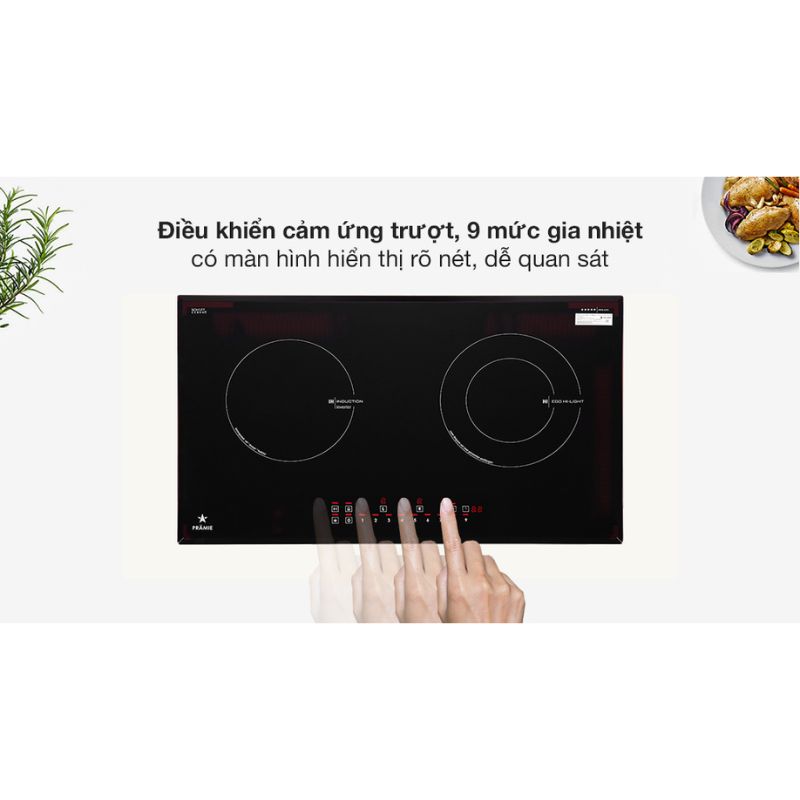 Ảnh thực tế bếp từ kết hợp hồng ngoại Pramie PRTH-2101 2 vùng nấu lắp âm Ảnh thực tế bếp từ kết hợp hồng ngoại Pramie PRTH-2101 2 vùng nấu lắp âm