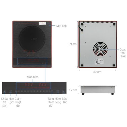 Bếp từ mini Pramie PRMY-1105 3 Cấu tạo bếp từ mini Pramie PRMY-1105
