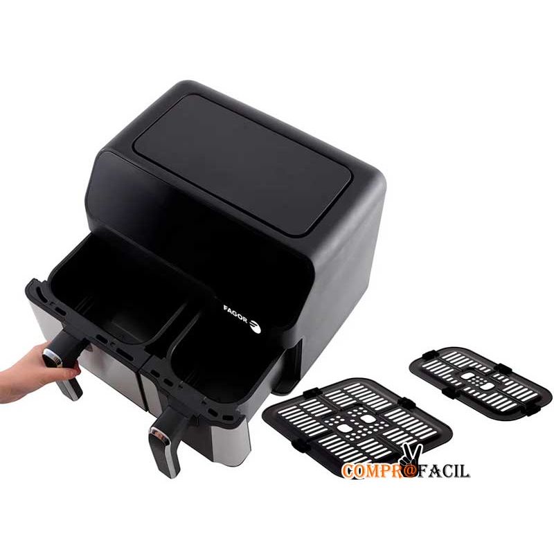 Chi tiết nồi chiên không dầu đôi 5.3L+3.3L Fagor FG5507 Chi tiết nồi chiên không dầu đôi 5.3L+3.3L Fagor FG5507