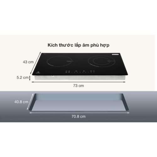 Bếp từ kết hợp hồng ngoại Pramie PRTH-2101 2 vùng nấu lắp âm 8 Kích thước bếp từ kết hợp hồng ngoại Pramie PRTH-2101 2 vùng nấu lắp âm