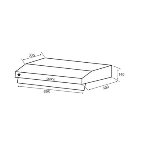 Máy hút mùi âm tủ Pramie CL9S - 700 Pro 3 Kích thước máy hút mùi âm tủ Pramie CL9S - 700 Pro