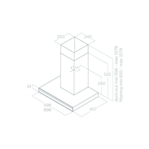 Máy hút mùi áp tường Elica ADÉLE BLIX/A/60 PRF0167314 5 Kích thước máy hút mùi áp tường Elica ADÉLE BLIX/A/60 PRF0167314