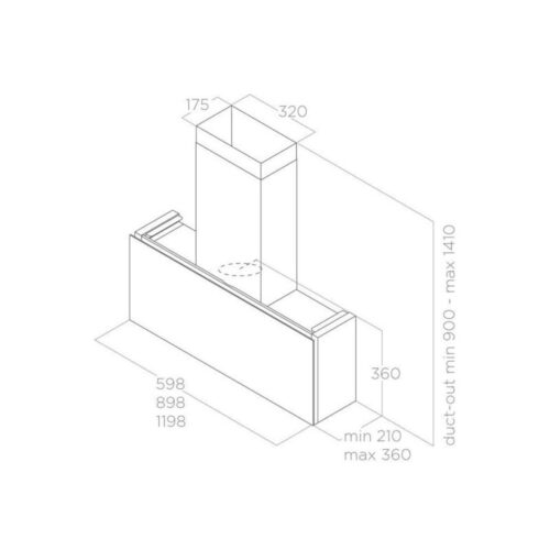 Máy hút mùi áp tường Elica RULES BL/F/120 PRF0163753 6 Kích thước máy hút mùi áp tường Elica RULES BL/F/120 PRF0163753