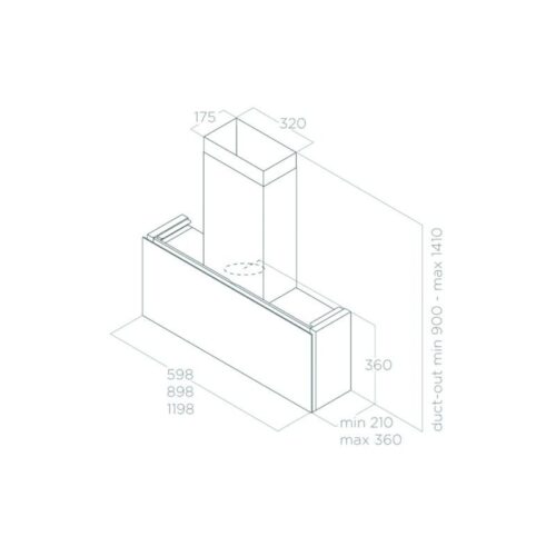 Máy hút mùi áp tường Elica RULES DEKT/F/90 PRF0163754 5 Kích thước máy hút mùi áp tường Elica RULES DEKT/F/90 PRF0163754