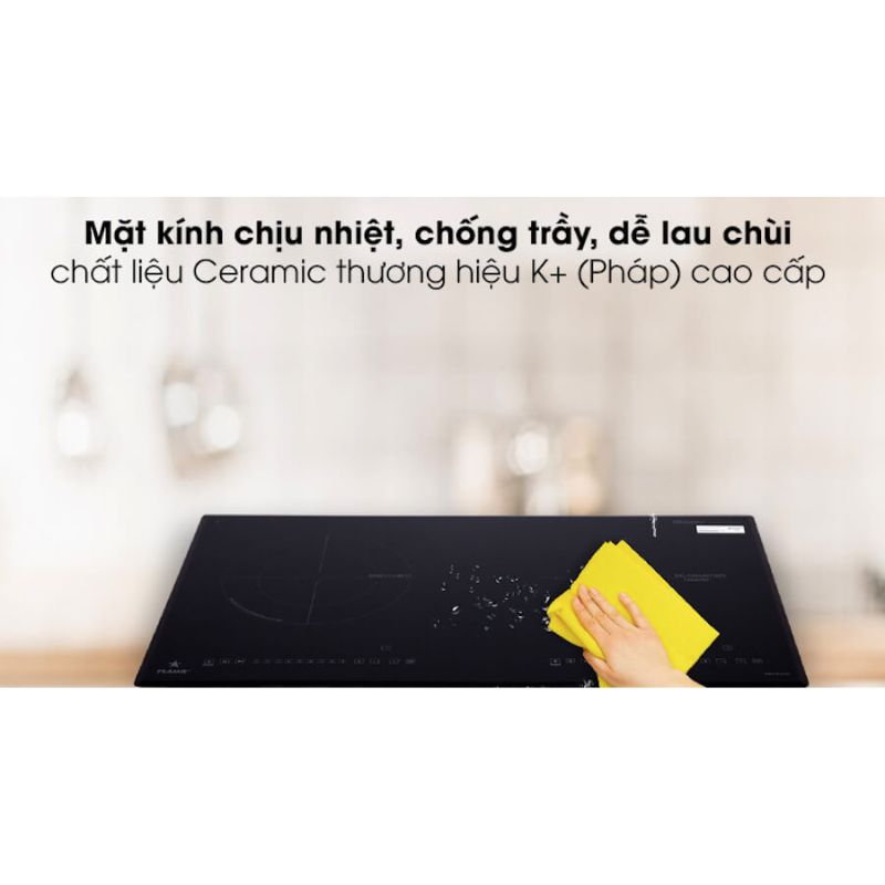 Mặt kính bếp từ kết hợp hồng ngoại Pramie PRMY-2108 2 vùng nấu lắp âm Mặt kính bếp từ kết hợp hồng ngoại Pramie PRMY-2108 2 vùng nấu lắp âm