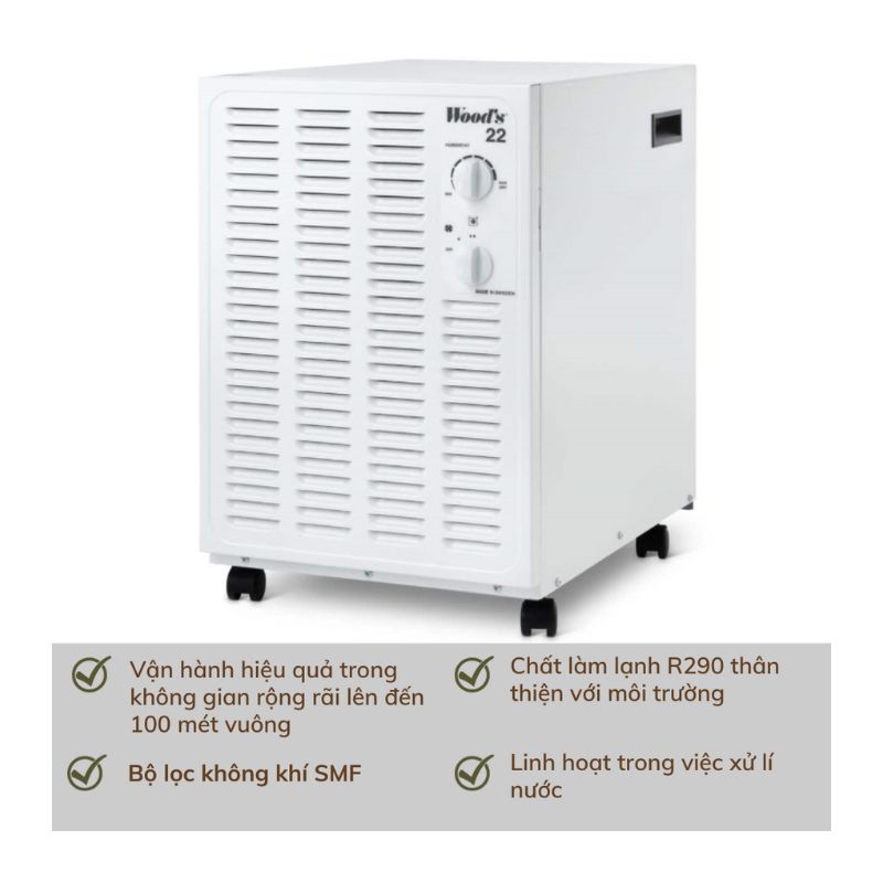 Máy hút ẩm Wood’s SW22FW 8 Máy hút ẩm Wood’s SW22FW