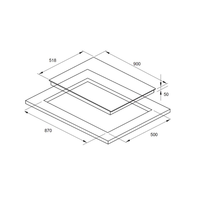 Thiết kế lắp đặt của bếp từ đa điểm Fagor 3IF-ZONE96C4S Thiết kế lắp đặt của bếp từ đa điểm Fagor 3IF-ZONE96C4S