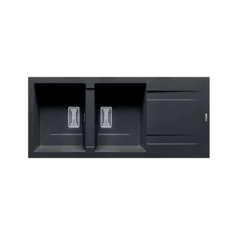 Chậu rửa chén đá 2 hố Elica Pyragranite Kartesio 2B 1D Carbon 0700055111 Chậu rửa chén đá 2 hố Elica Pyragranite Kartesio 2B 1D Carbon 0700055111