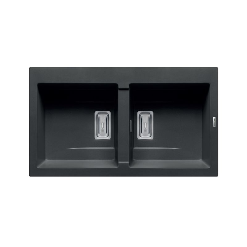Chậu rửa chén đá 2 hố Elica Pyragranite Kartesio 2B Iron Grey 70054311 Chậu rửa chén đá 2 hố Elica Pyragranite Kartesio 2B Iron Grey 70054311