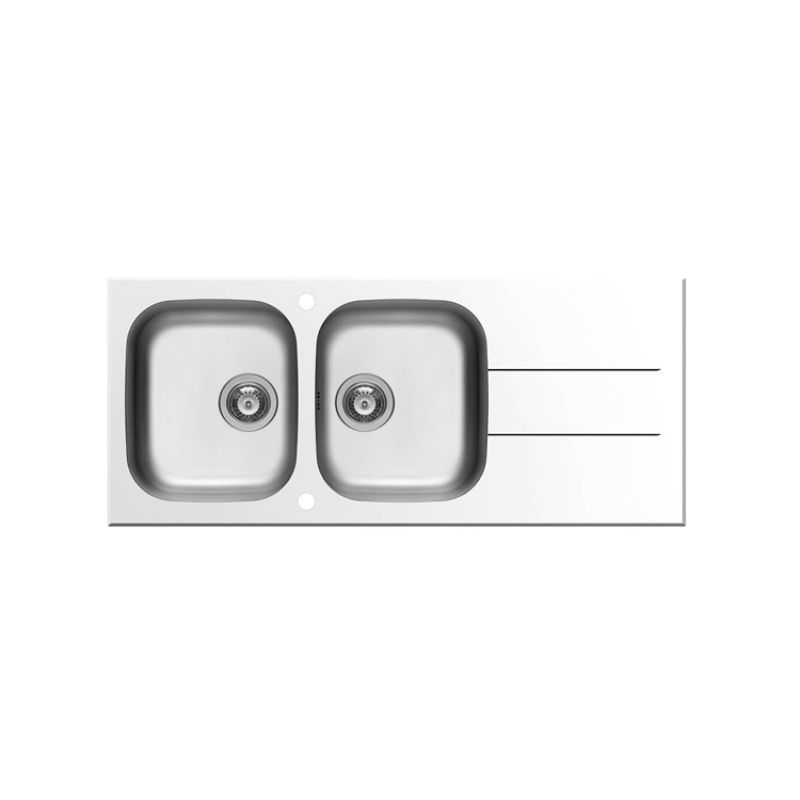 Chậu rửa chén inox 2 hố Elica Concerto 2B 1D – White 109501730 Chậu rửa chén inox 2 hố Elica Concerto 2B 1D – White 109501730