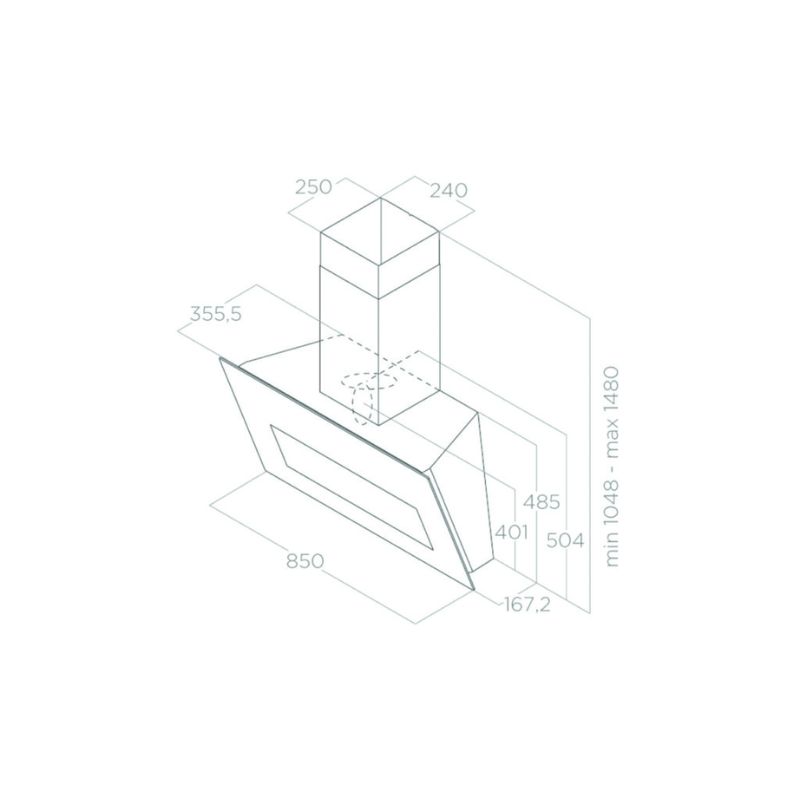 Kích thước máy hút mùi áp tường Elica PRF0164459 Kích thước máy hút mùi áp tường Elica PRF0164459