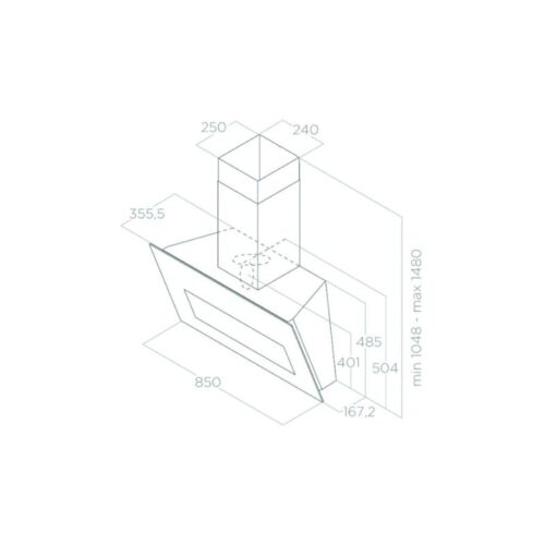 Máy hút mùi áp tường Elica BLOOM GR/A/85 PRF0164462 5 Kích thước máy hút mùi áp tường Elica PRF0164462