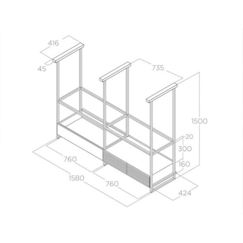 Máy hút mùi áp tường Elica OPEN SUITE BL/F/160 PRF0167007 4 Kích thước máy hút mùi áp tường Elica PRF0167007