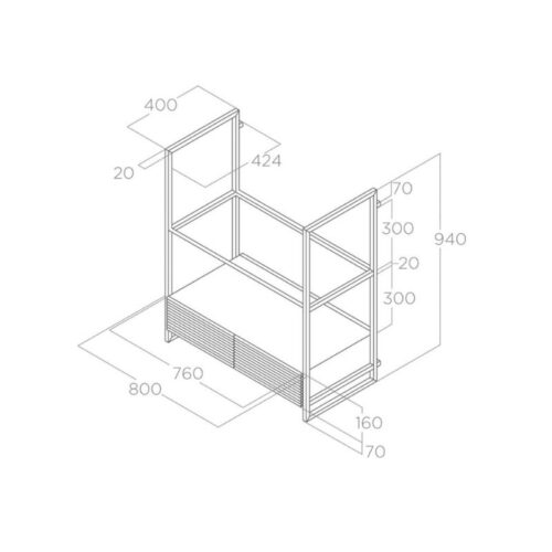 Máy hút mùi áp tường Elica OPEN SUITE BL/F/80 PRF0166703 6 Kích thước máy hút mùi áp tường Elica PRF0166703