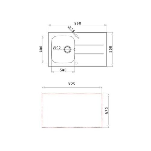 Chậu rửa chén inox 1 hố Elica Concerto 1B 1D – Black 109501230 4 Thiết kế của chậu rửa chén inox 1 hố Elica Concerto 1B 1D – Black 109501230