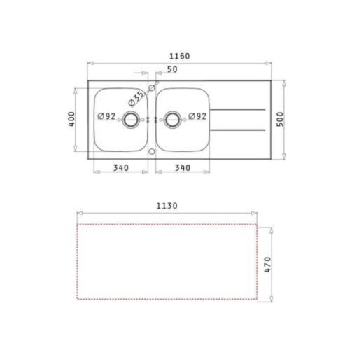 Chậu rửa chén inox 2 hố Elica Concerto 2B 1D – Black 109501630 4 Thiết kế của chậu rửa chén inox 2 hố Elica Concerto 2B 1D – Black 109501630