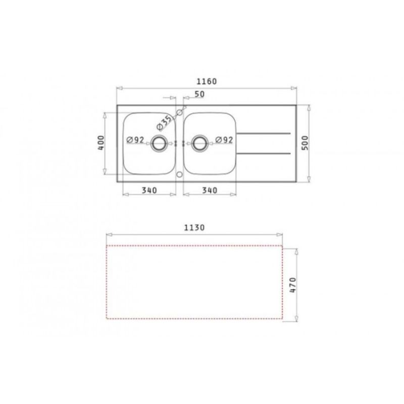 Thiết kế của chậu rửa chén inox 2 hố Elica Concerto 2B 1D – White 109501730 Thiết kế của chậu rửa chén inox 2 hố Elica Concerto 2B 1D – White 109501730