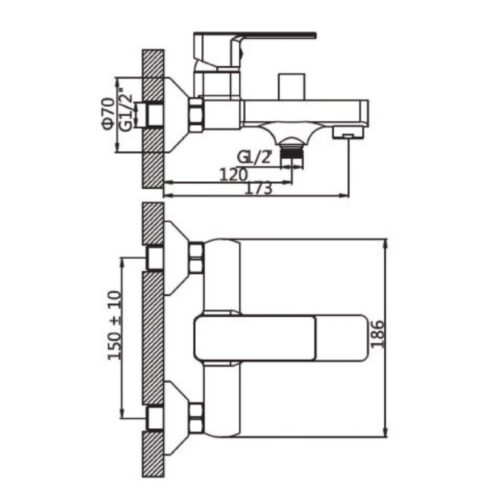 Sen tắm nóng lạnh Paul Schmitt PA012B 3 Kích thước sen tắm nóng lạnh Paul Schmitt PA012B