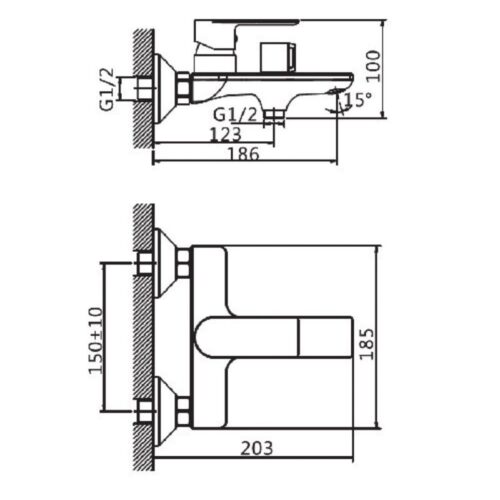 Sen tắm nóng lạnh Paul Schmitt PA016B 3 Kích thước sen tắm nóng lạnh Paul Schmitt PA016B