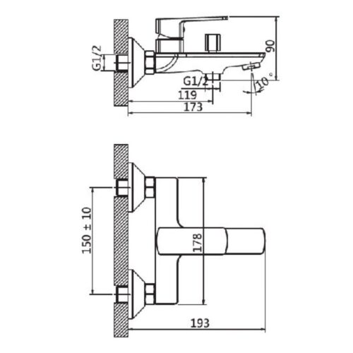 Sen tắm nóng lạnh Paul Schmitt PA019B 3 Kích thước sen tắm nóng lạnh Paul Schmitt PA019B
