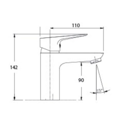Vòi chậu lavabo nóng lạnh Paul Schmitt PA010F 3 Kích thước vòi chậu lavabo nóng lạnh Paul Schmitt PA010F