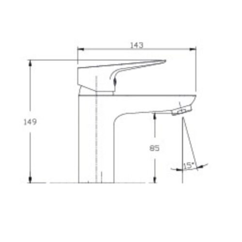Vòi chậu lavabo nóng lạnh Paul Schmitt PA013F 3 Kích thước vòi chậu lavabo nóng lạnh Paul Schmitt PA013F