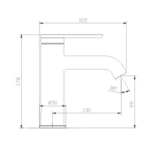 Vòi chậu lavabo nóng lạnh Paul Schmitt PA015F 3 Kích thước vòi chậu lavabo nóng lạnh Paul Schmitt PA015F