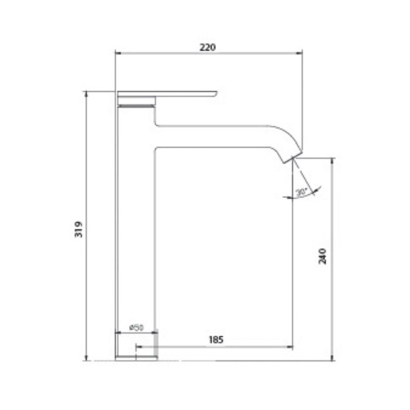 Kích thước vòi chậu lavabo nóng lạnh Paul Schmitt PA015FH Kích thước vòi chậu lavabo nóng lạnh Paul Schmitt PA015FH