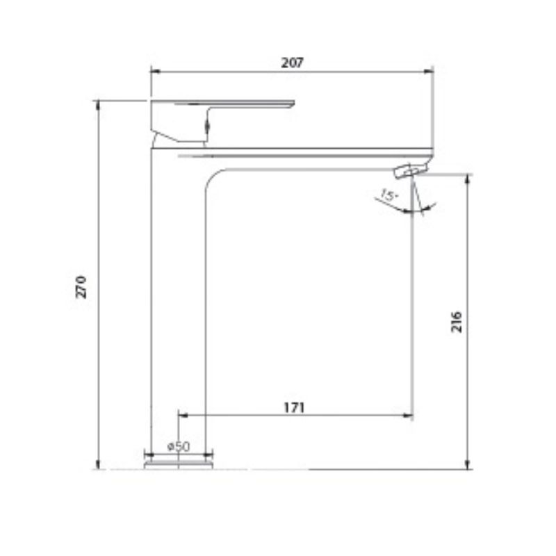 Kích thước vòi chậu lavabo nóng lạnh Paul Schmitt PA016FH Kích thước vòi chậu lavabo nóng lạnh Paul Schmitt PA016FH