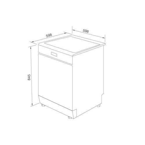 Máy rửa bát độc lập Malloca MDW14-BS10TFT 4 Kích thước máy rửa bát độc lập Malloca MDW14-BS10TFT