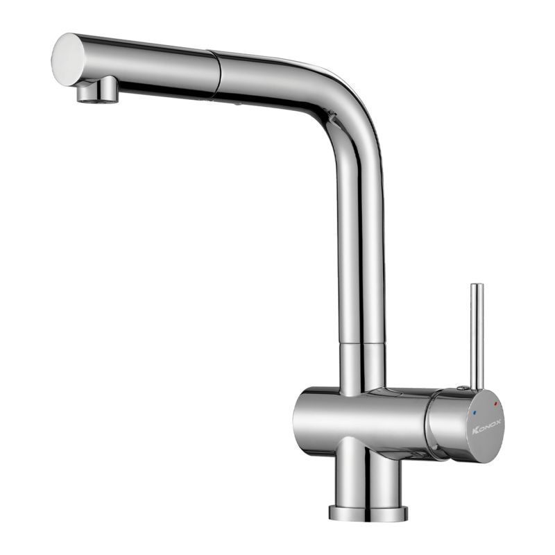 Hình ảnh vòi rửa bát nóng lạnh Konox KN1337 có dây rút Hình ảnh vòi rửa bát nóng lạnh Konox KN1337 có dây rút