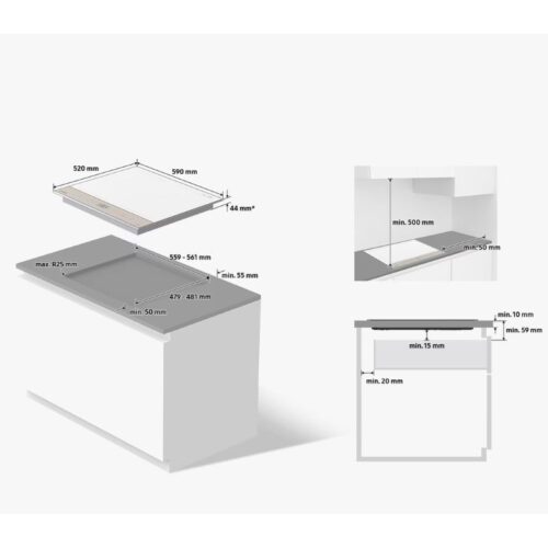 Bếp từ 4 vùng nấu Samsung Bespoke NZ64B5067YY/SV lắp âm 4 Kích thước bếp từ 4 vùng nấu Samsung Bespoke NZ64B5067YY/SV lắp âm