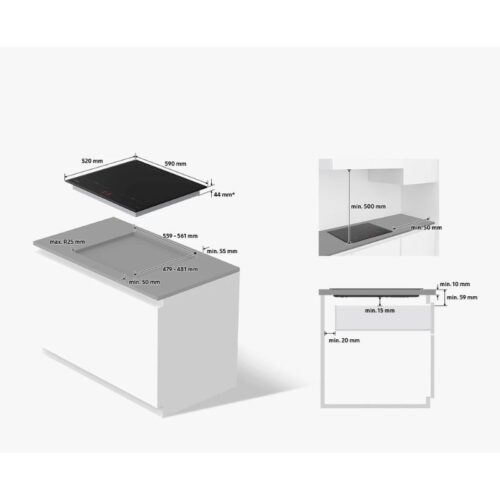 Bếp từ 4 vùng nấu Samsung NZ64B5066FK/SV lắp âm 4 Kích thước bếp từ 4 vùng nấu Samsung NZ64B5066FK/SV lắp âm