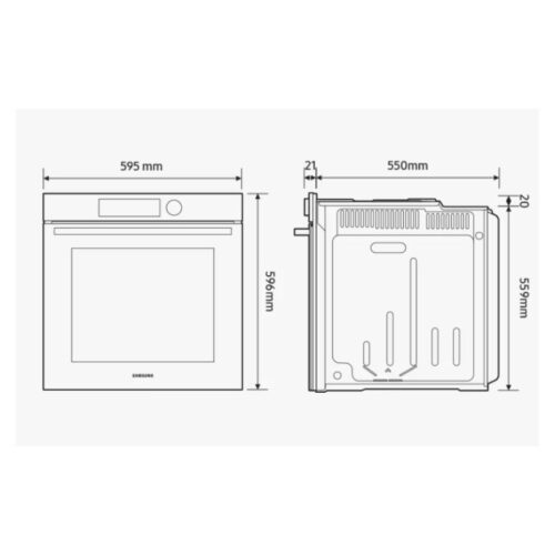 Lò nướng âm tủ 76 lít Samsung Bespoke NV7B6675CAA/SV 9 Kích thước lò nướng âm tủ 76 lít Samsung Bespoke NV7B6675CAA/SV